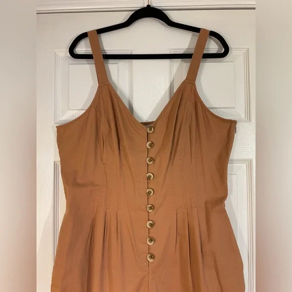 NWT Universal Thread “Iced Tea” Sleeveless Pleated Button Up Jumpsuit Size 16 - Picture 3 of 9